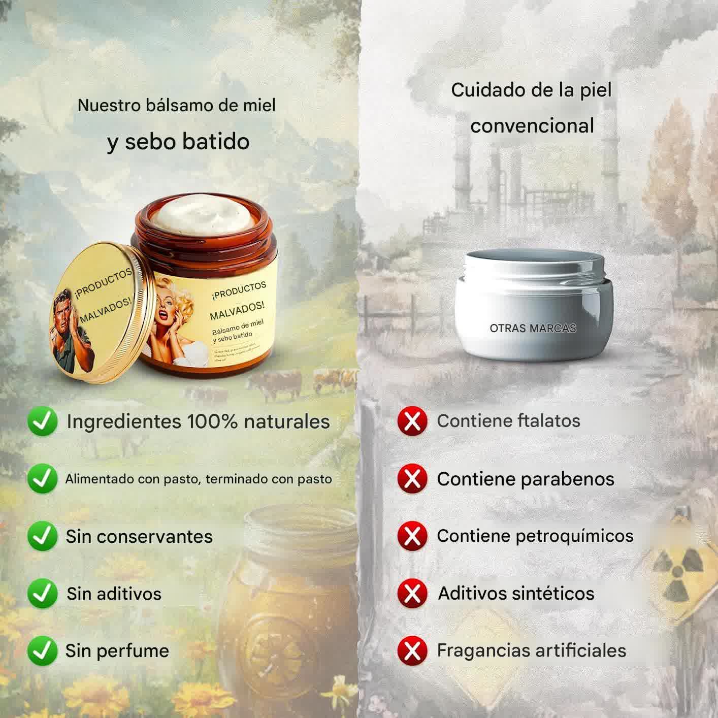 Evil Good - Crema Hidratante de Sebo de Res 100% Orgánica