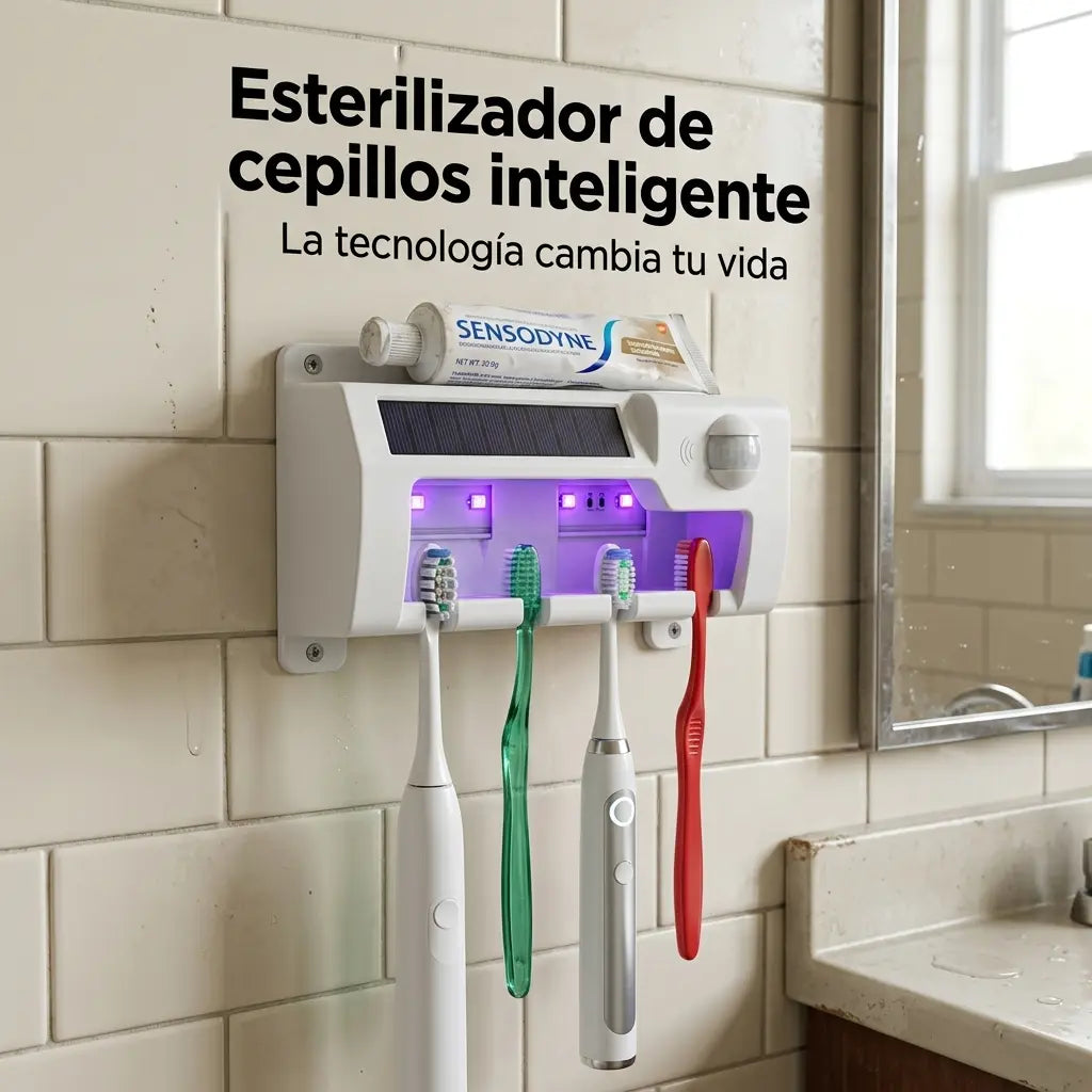 Esterilizador UV de Cepillos y Dispensador de Pasta Inteligente