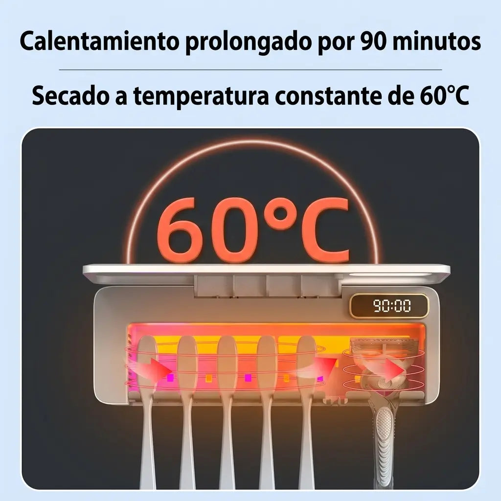 Esterilizador UV de Cepillos y Dispensador de Pasta Inteligente