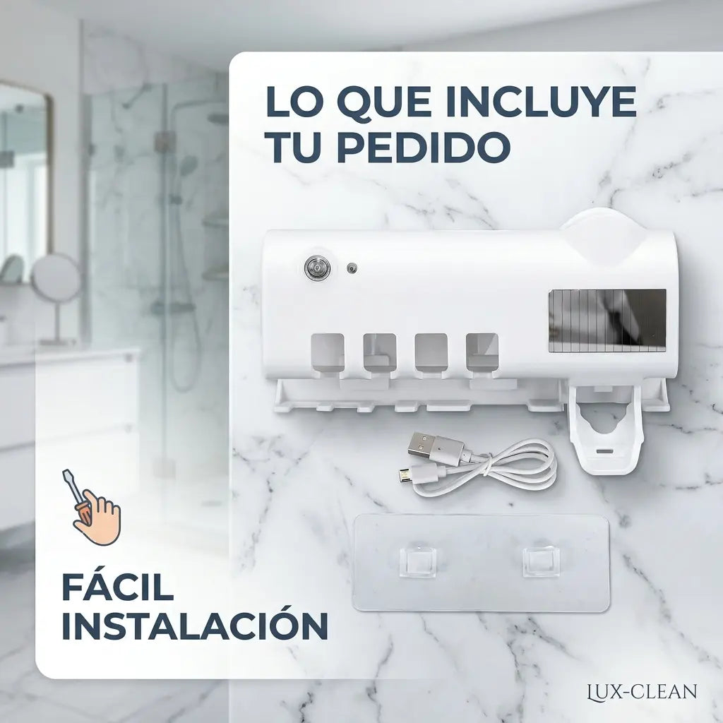 Esterilizador UV de Cepillos y Dispensador de Pasta Inteligente