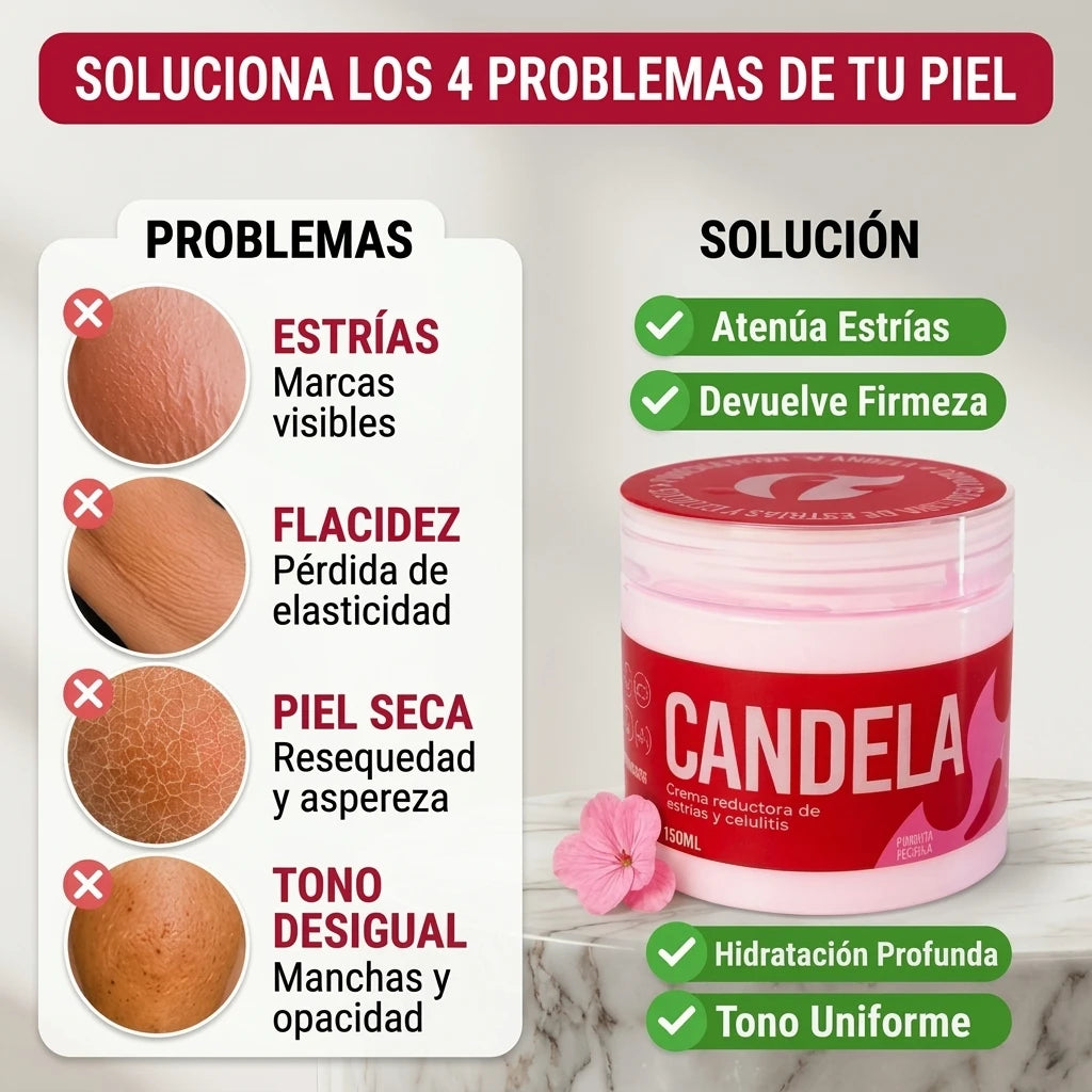 CANDELA® - Crema Reductora de Estrías y Celulitis (150ml)