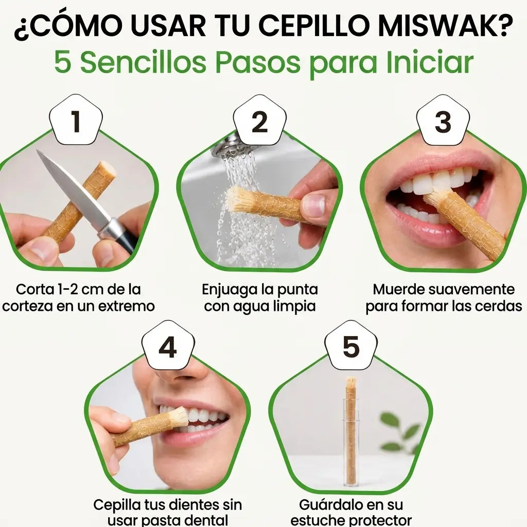 Cepillo Dental Natural Miswak - Blanqueador 100% Orgánico