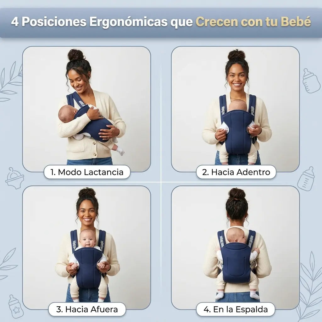 Portabebés Ergonómico Premium - Cómodo y Seguro